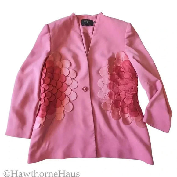 LOUISE RICCI Dusty Pink Modest Skirt Suit Size 16 2 Piece One Button - Picture 2 of 13